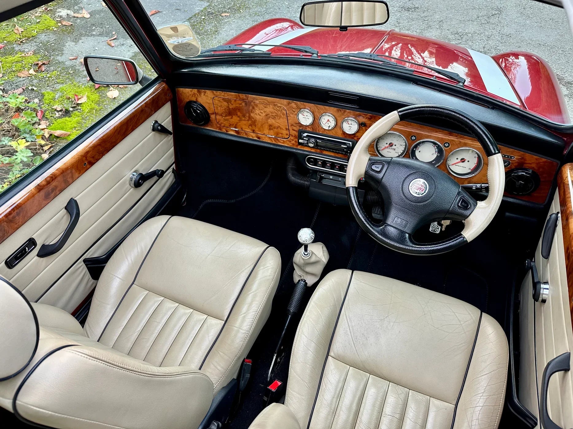 What makes the interior of the classic Mini so unique?